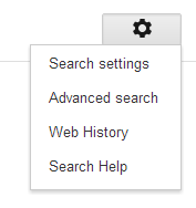 Google Search Settings Gear Icon
